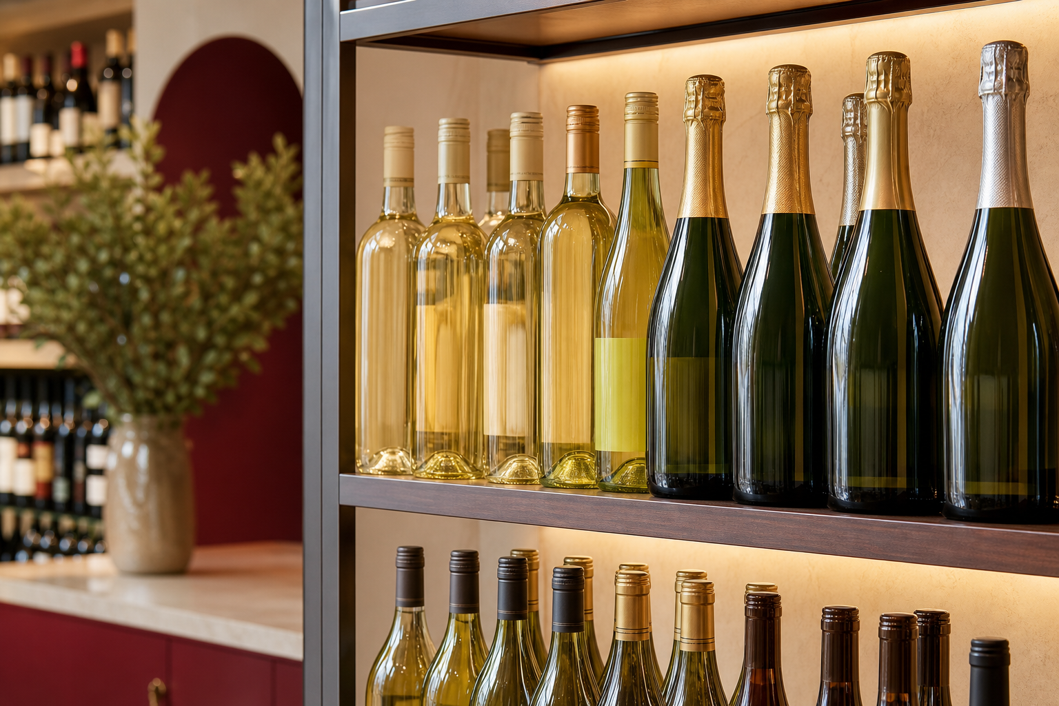 Category banner for white and sparkling wines